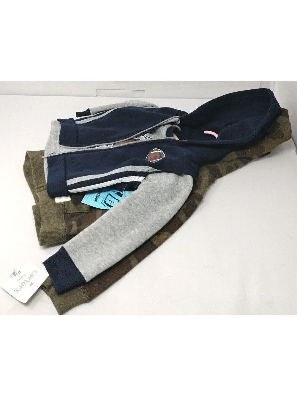 Carter's Tuffguys 3 Piece Baby Boy Football Camo Shirt Hoodie 12 18 Month